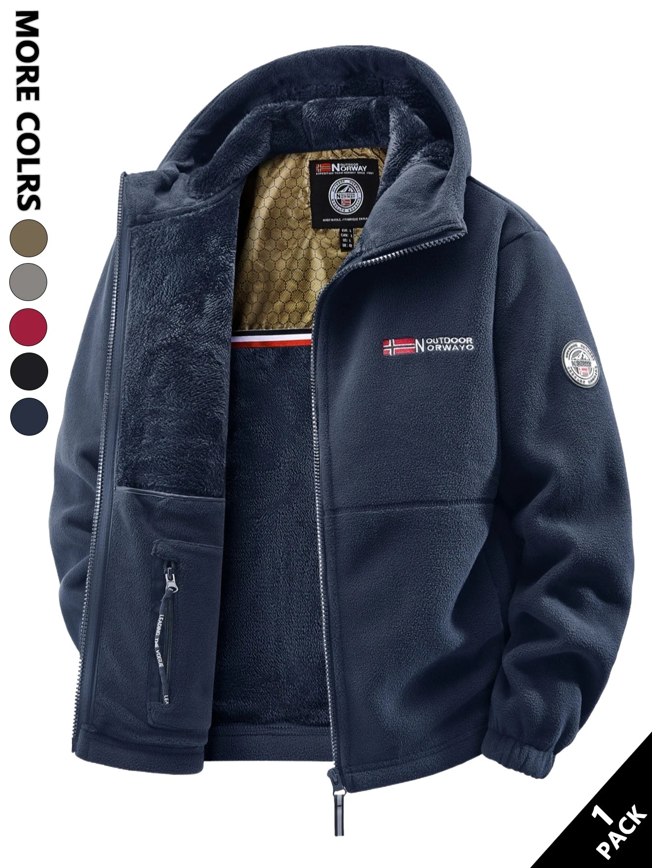 Men’s Casual Fleece Jacket – Full-Zip Outerwear for All Seasons