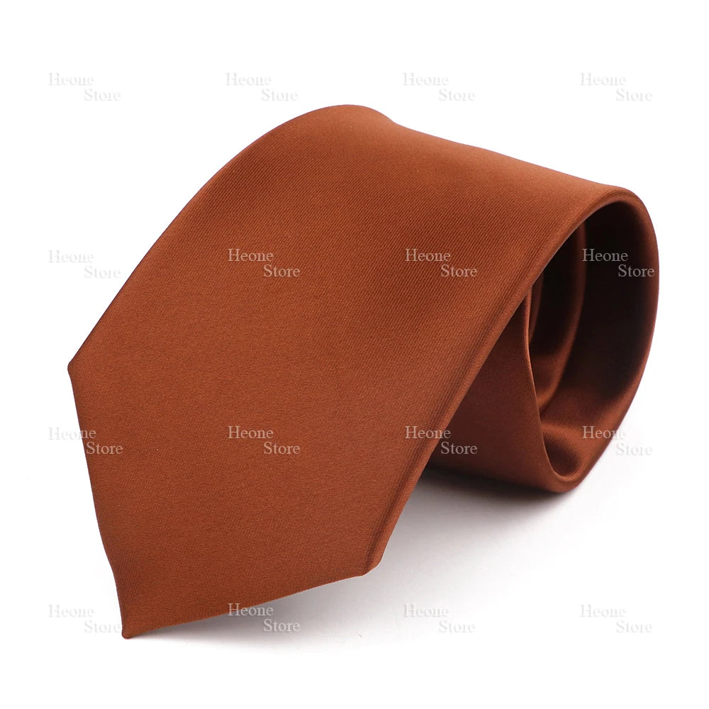 NoEnName_Null Solid Polyester Neck Tie for Men