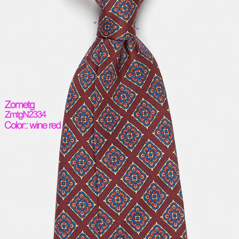 ZOMETG Floral Silk Neck Tie for Men