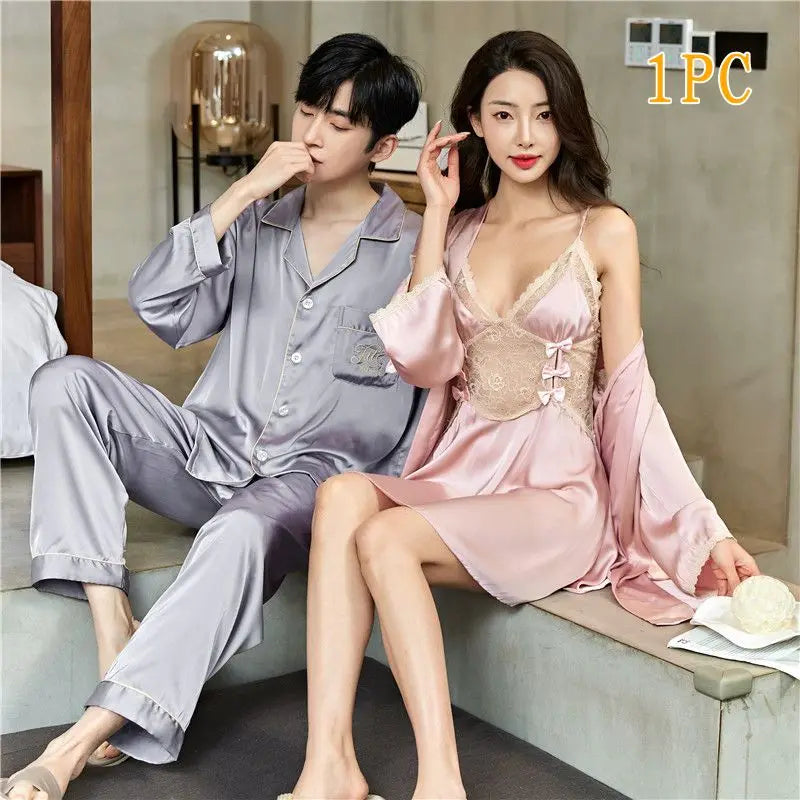 Women's Ice Silk Robe Set