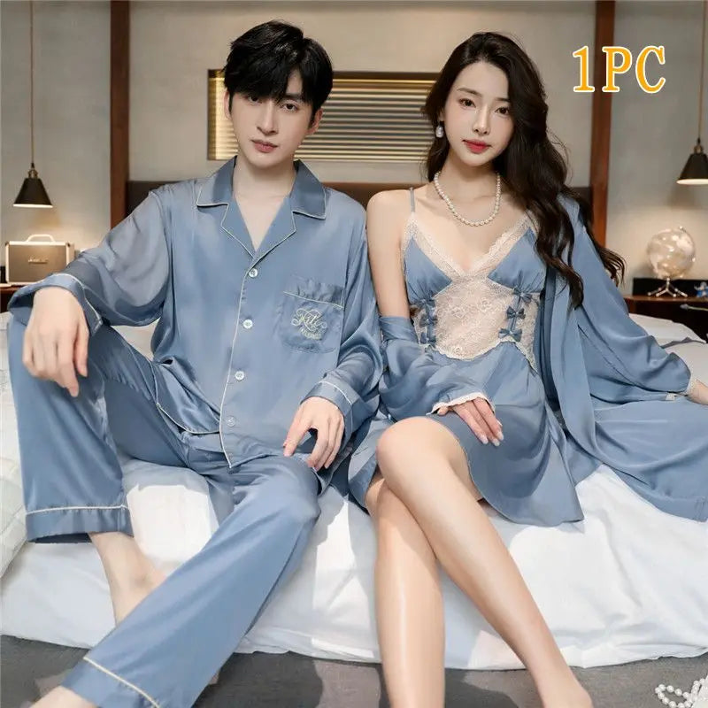 Women's Ice Silk Robe Set