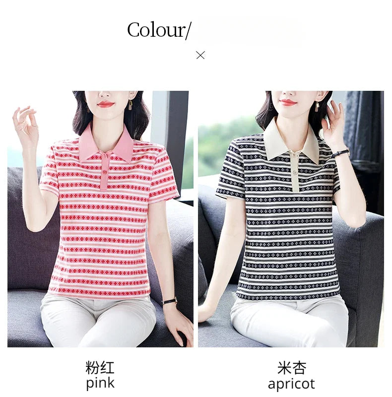 Moeroshe Casual Contrast Color Cotton Polo Shirt – Summer 2024 Collection