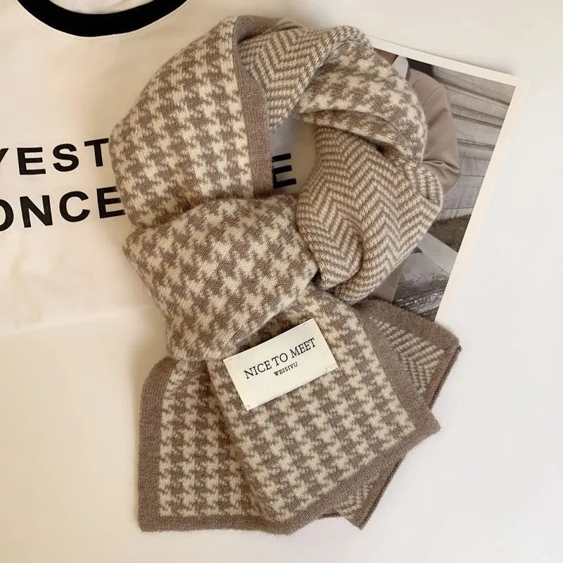 3pcs Scarf Winter warm thickened knitted Outdoor activities warm for Women.