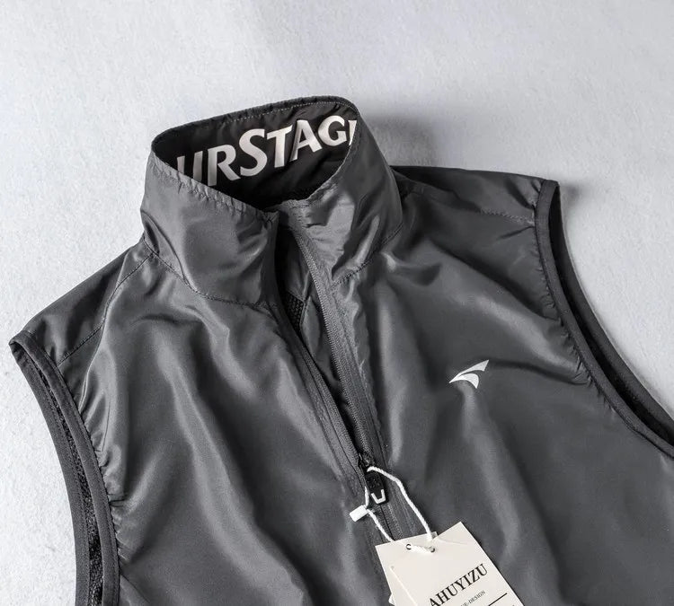 Men's Summer Thin Sport Qui Dry Vest Outdoor Casual Breathable Sun Protection f Sve Open Cardigan Tank Top