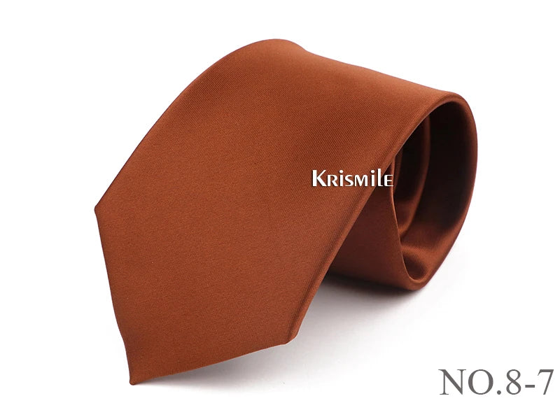 NoEnName_Null Solid Polyester Neck Tie for Men