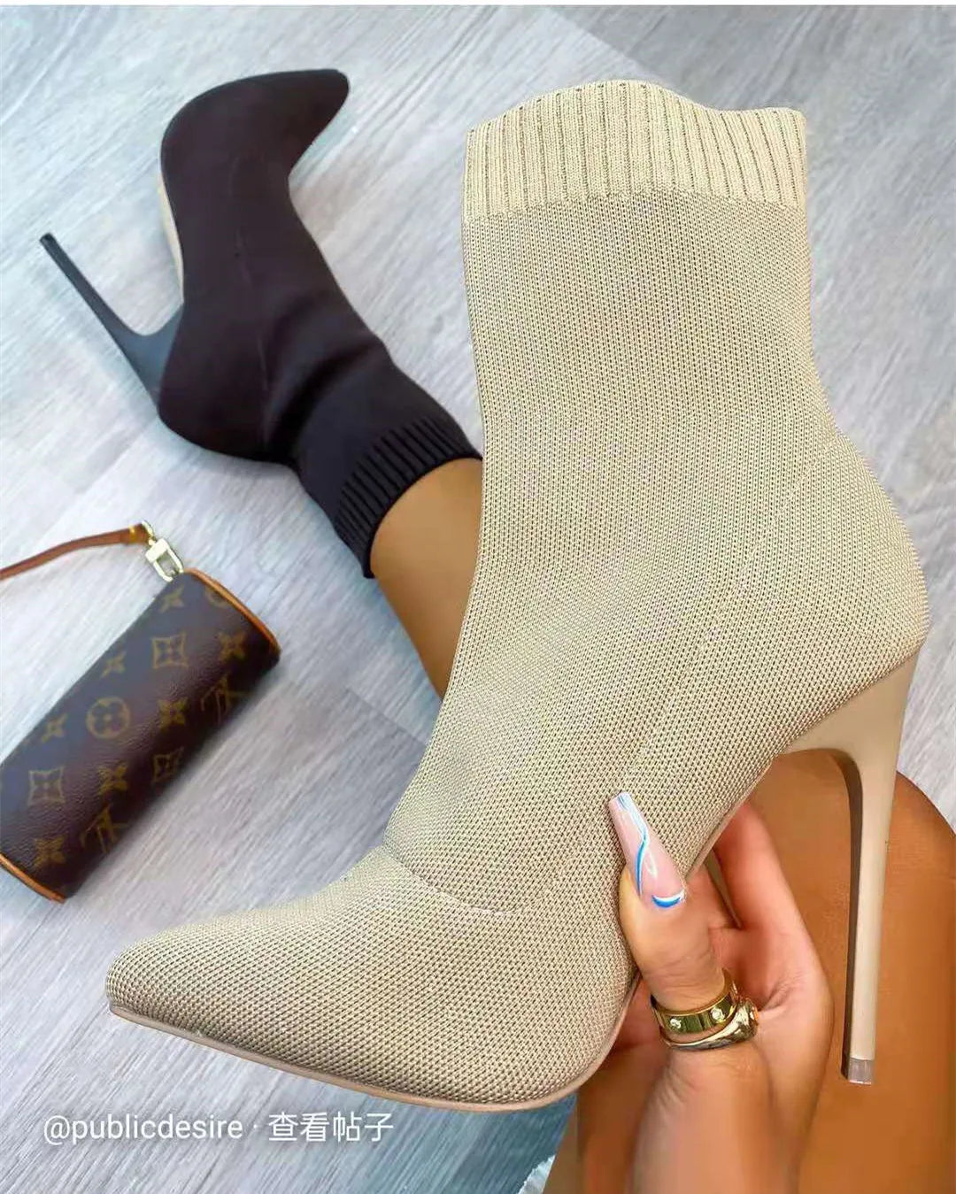 Women Short High Heels Autumn Winter Boots.