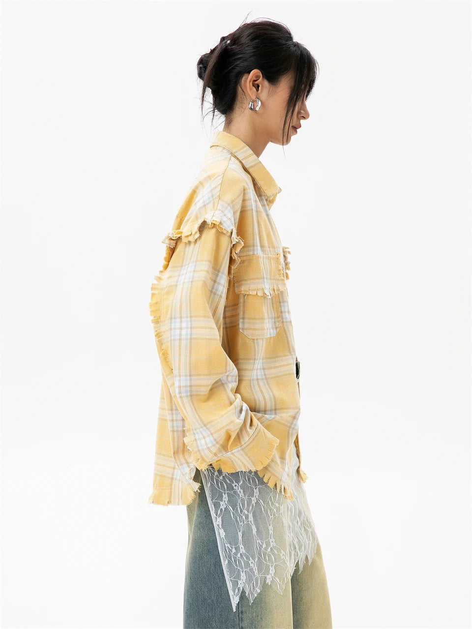 STIWAUP Women's Plaid Long Sleeve Blouse – Casual Turn-down Collar Top for Spring & Autumn