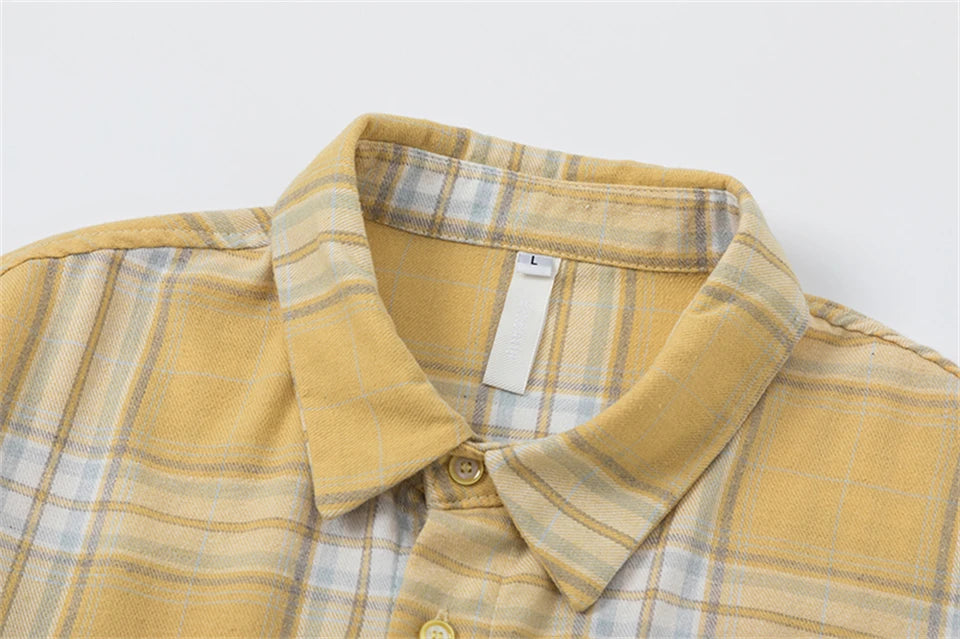 STIWAUP Women's Plaid Long Sleeve Blouse – Casual Turn-down Collar Top for Spring & Autumn