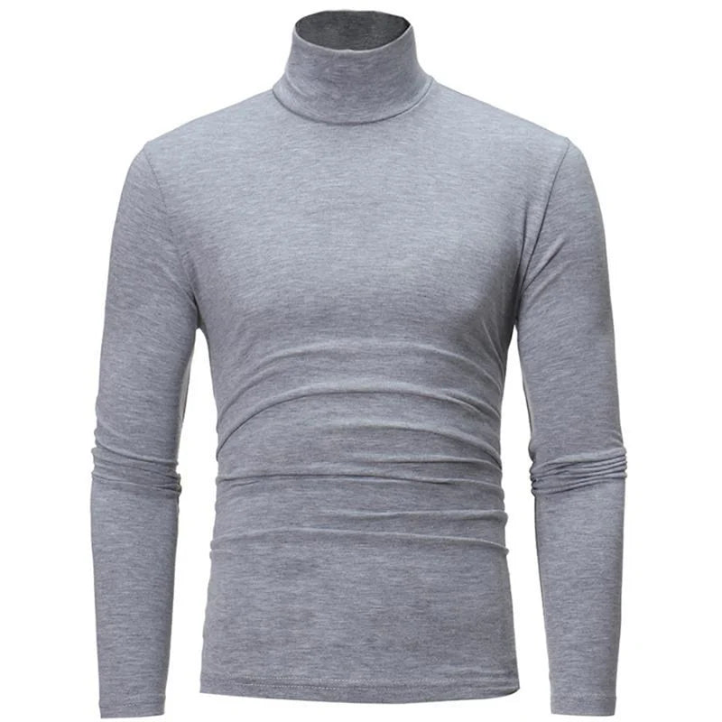 GAOKE Men's Turtleneck Smart Casual Tee – Autumn/Winter Sustainable Top