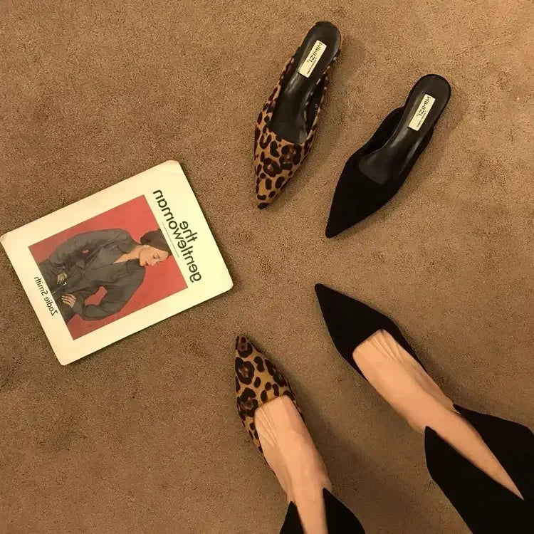 JLWM Women's Platform Mules Slippers – Low Heel Wedge Shoes for Winter