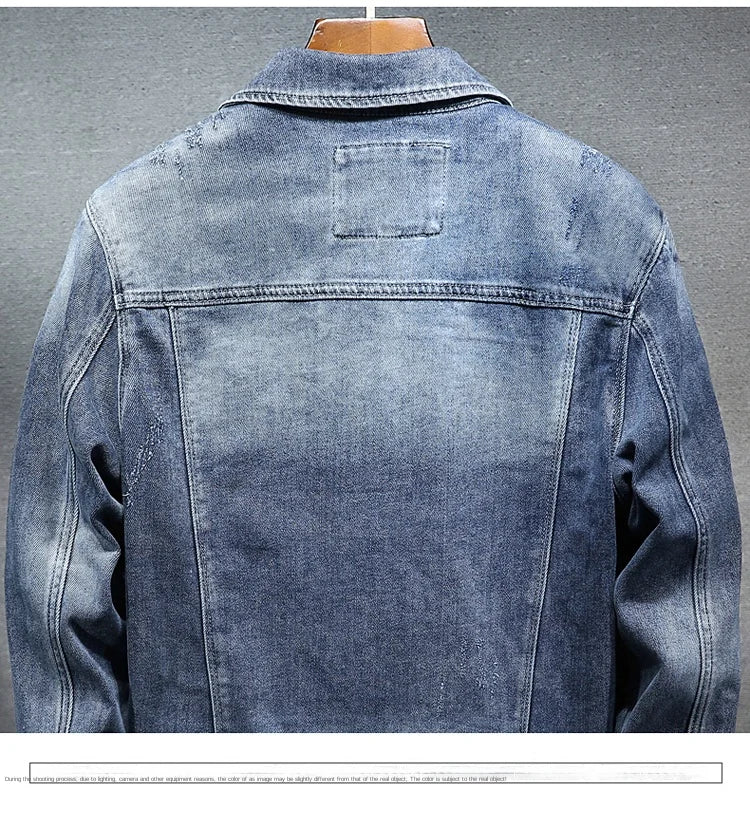 NoEnName Men's Casual Spring &amp; Autumn Solid Cotton-Polyester Jacket - Turn-Down Collar Single Breasted Coat