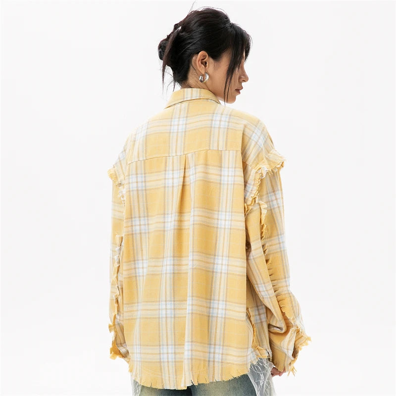 STIWAUP Women's Plaid Long Sleeve Blouse – Casual Turn-down Collar Top for Spring & Autumn