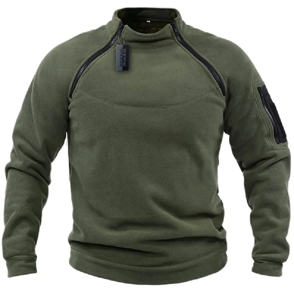 Outdoor Men's TacticalFleece Jacket Warm Zippers Pullover Men Windproof Coat