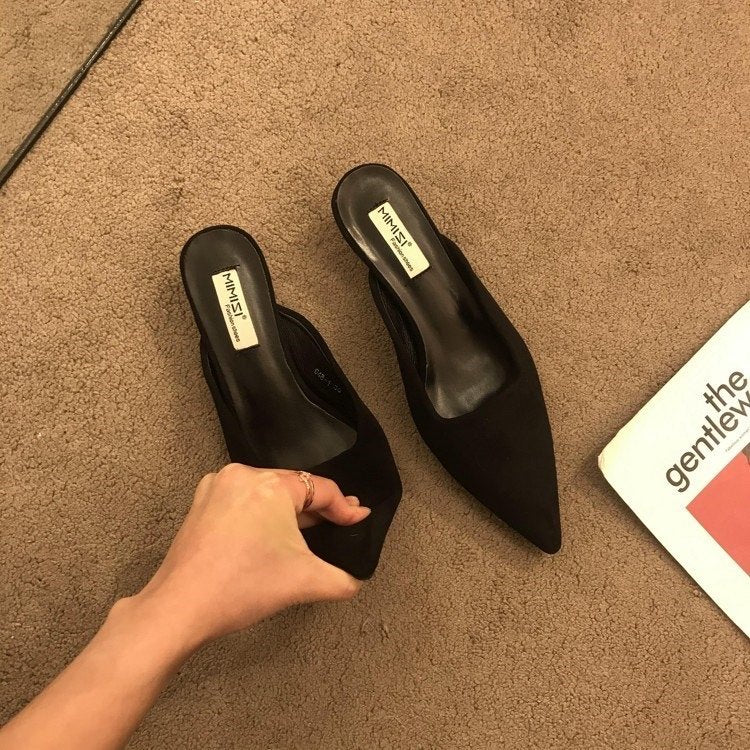 JLWM Women's Platform Mules Slippers – Low Heel Wedge Shoes for Winter