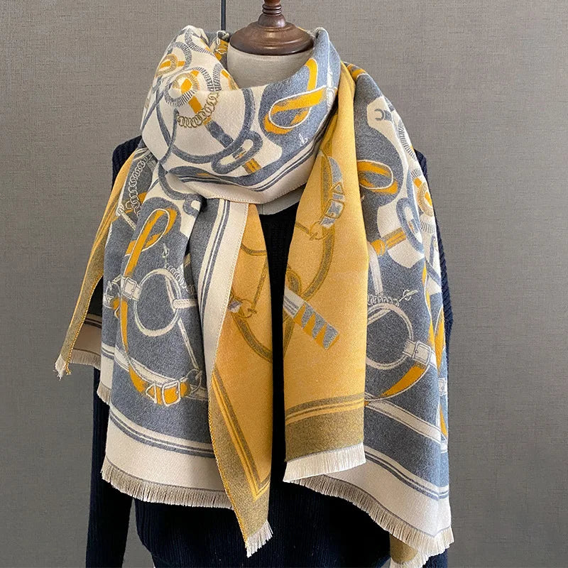 Luxury Cashmere Thick Warm Winter Ladies Scarf 2023 Design Pashmina Travel Blanket Shawl Wraps up winter scarf