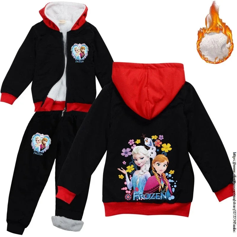 Disney Kids' Cartoon Hooded Pullover Set – Winter Coat for Boys and Girls (Ages 7-13)