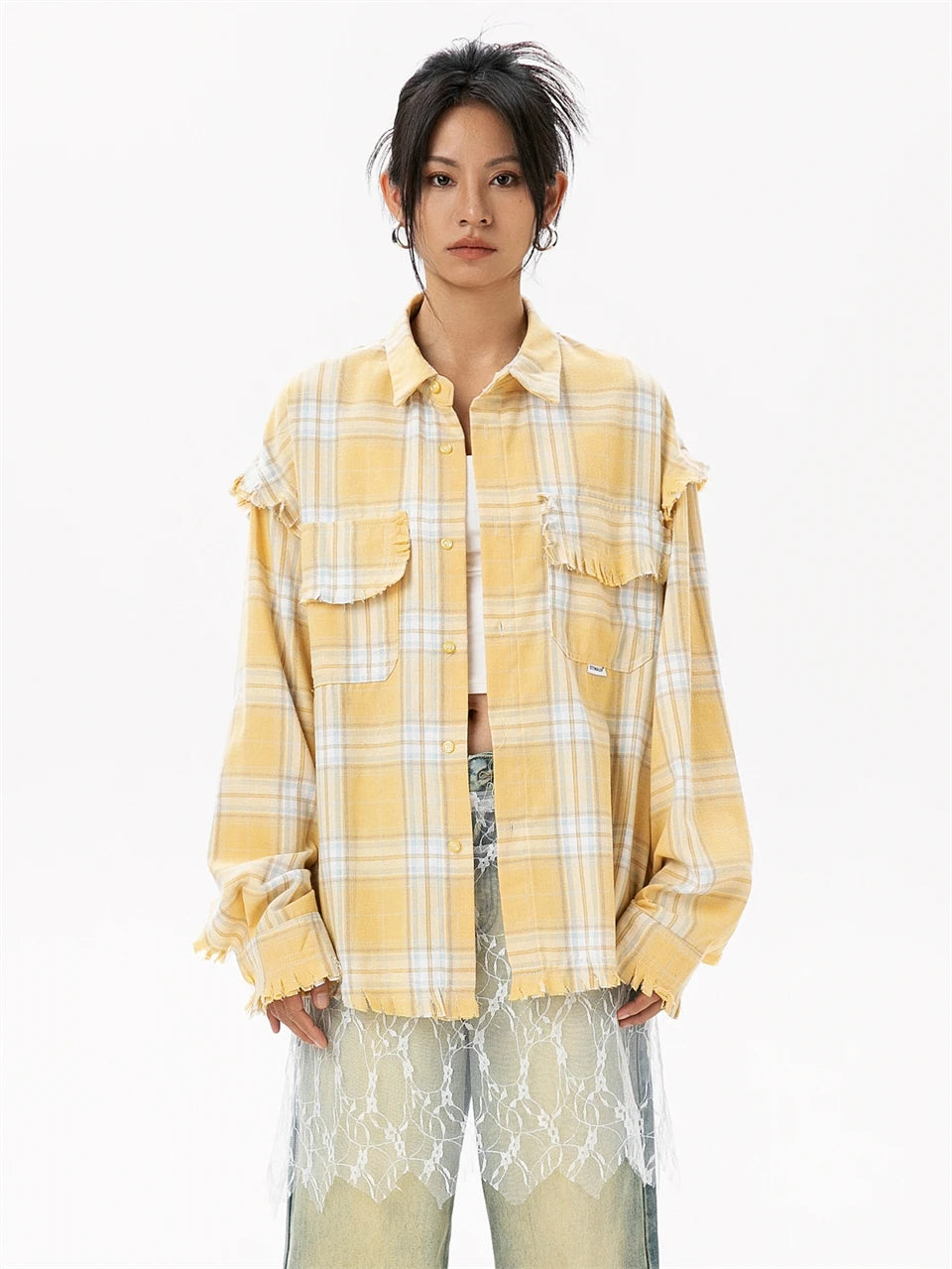 STIWAUP Women's Plaid Long Sleeve Blouse – Casual Turn-down Collar Top for Spring & Autumn