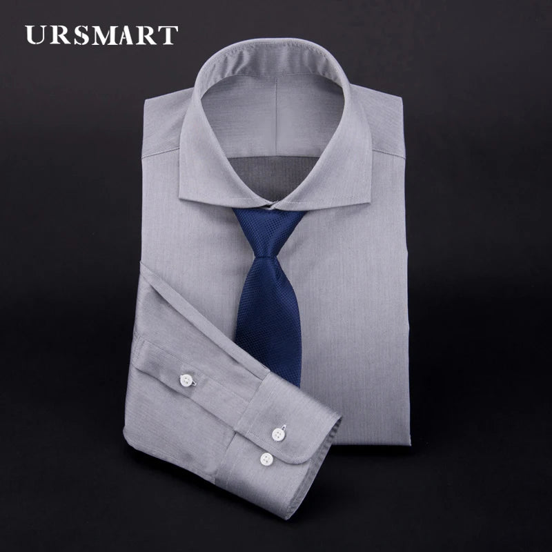 men's Windsor collar shirt Pure cotton classic retro fashion slim-fit commute shirt men