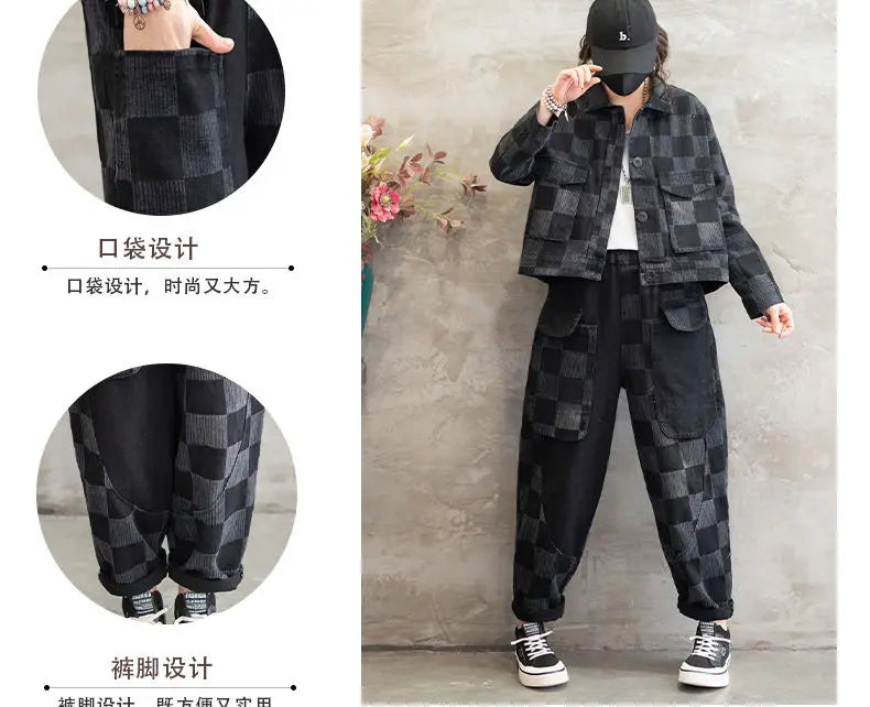 Stylish Denim Jacket Suit for Office Ladies