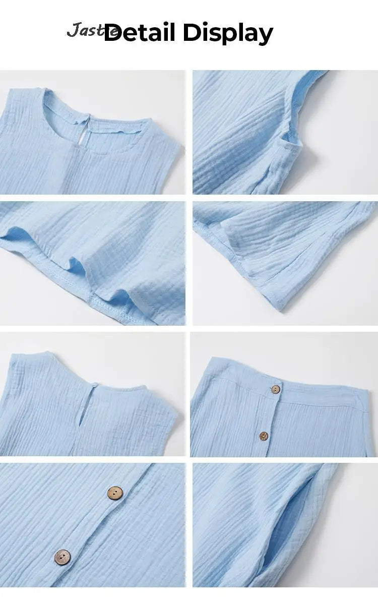 JASTIE Women's Casual A-Line Sleeveless Jersey Dress – Mid-Calf Length, Spring/Summer Style