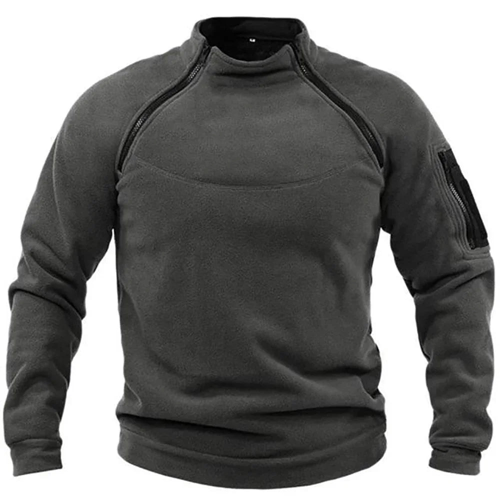 Outdoor Men's TacticalFleece Jacket Warm Zippers Pullover Men Windproof Coat