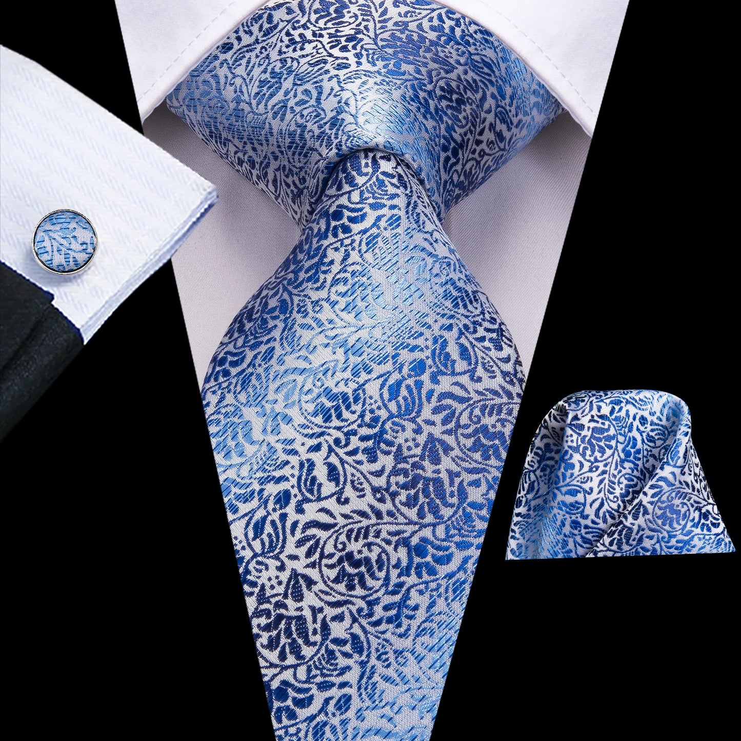 Hi-Tie Silk Neck Tie Set for Men – Patchwork Design