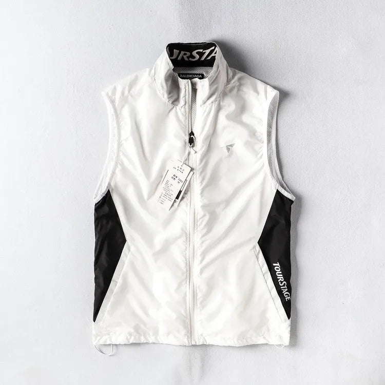 Men's Summer Thin Sport Qui Dry Vest Outdoor Casual Breathable Sun Protection f Sve Open Cardigan Tank Top