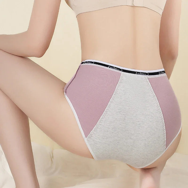 2pcs Girl Menstrual Panties Physiological Briefs Ladies Period Leak Proof Panty High Waist Cotton Underwear