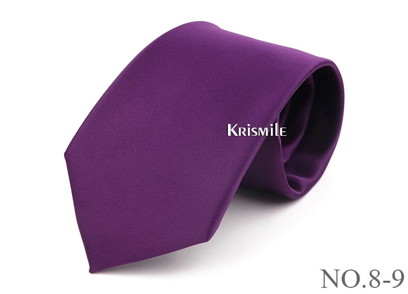 NoEnName_Null Solid Polyester Neck Tie for Men