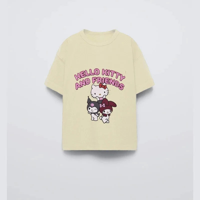 Disney Girls' Cartoon Knit Tee – Casual Summer Top for Ages 7–13
