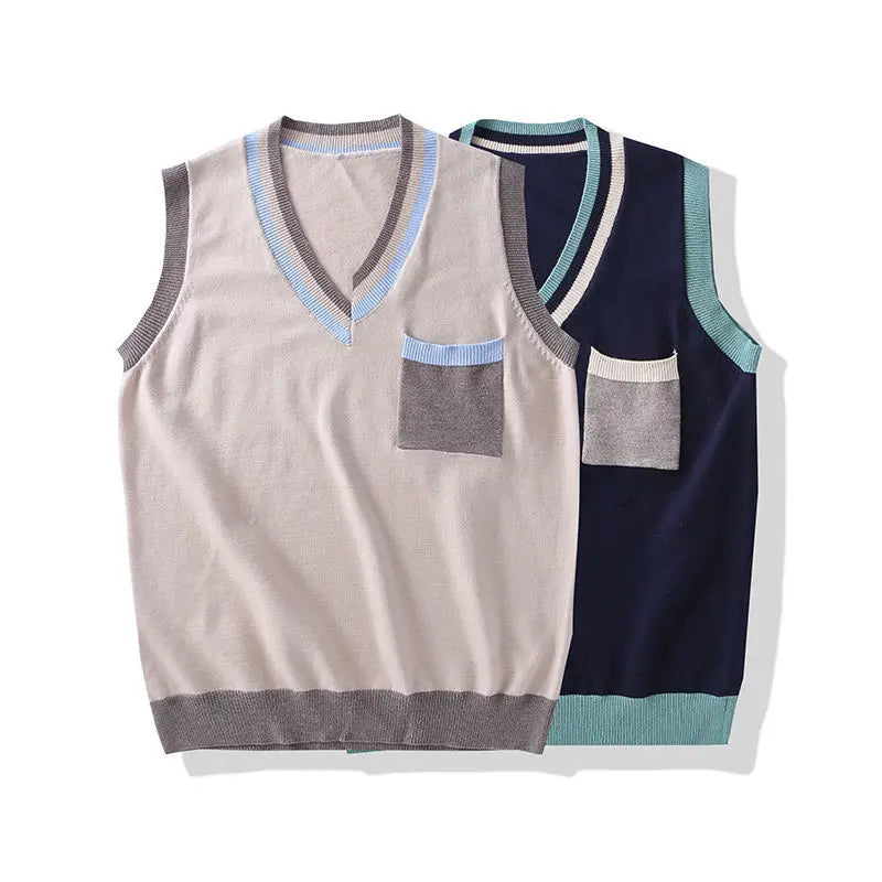 Men Knit Sweater vest Korean fashion clothes