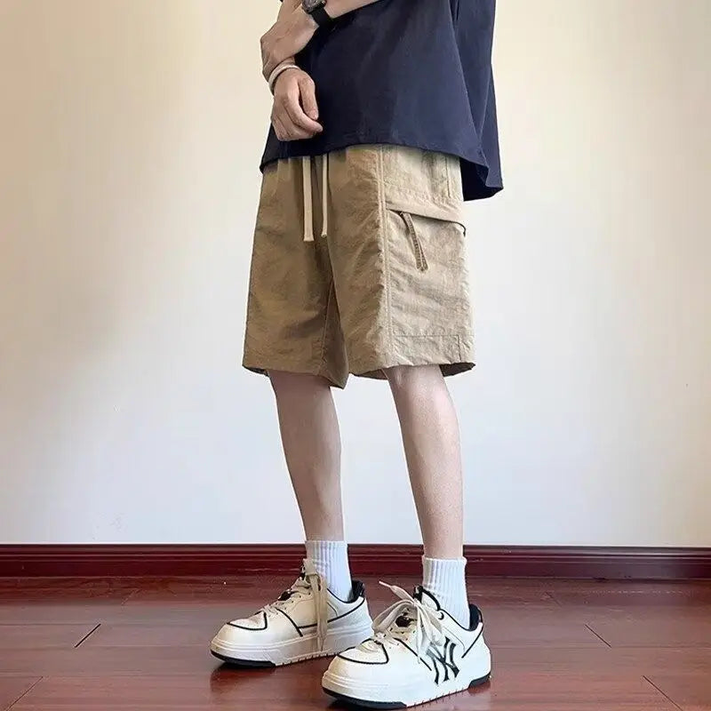 Men’s Casual Solid Color Polyester Summer Shorts – Lightweight &amp; Breathable