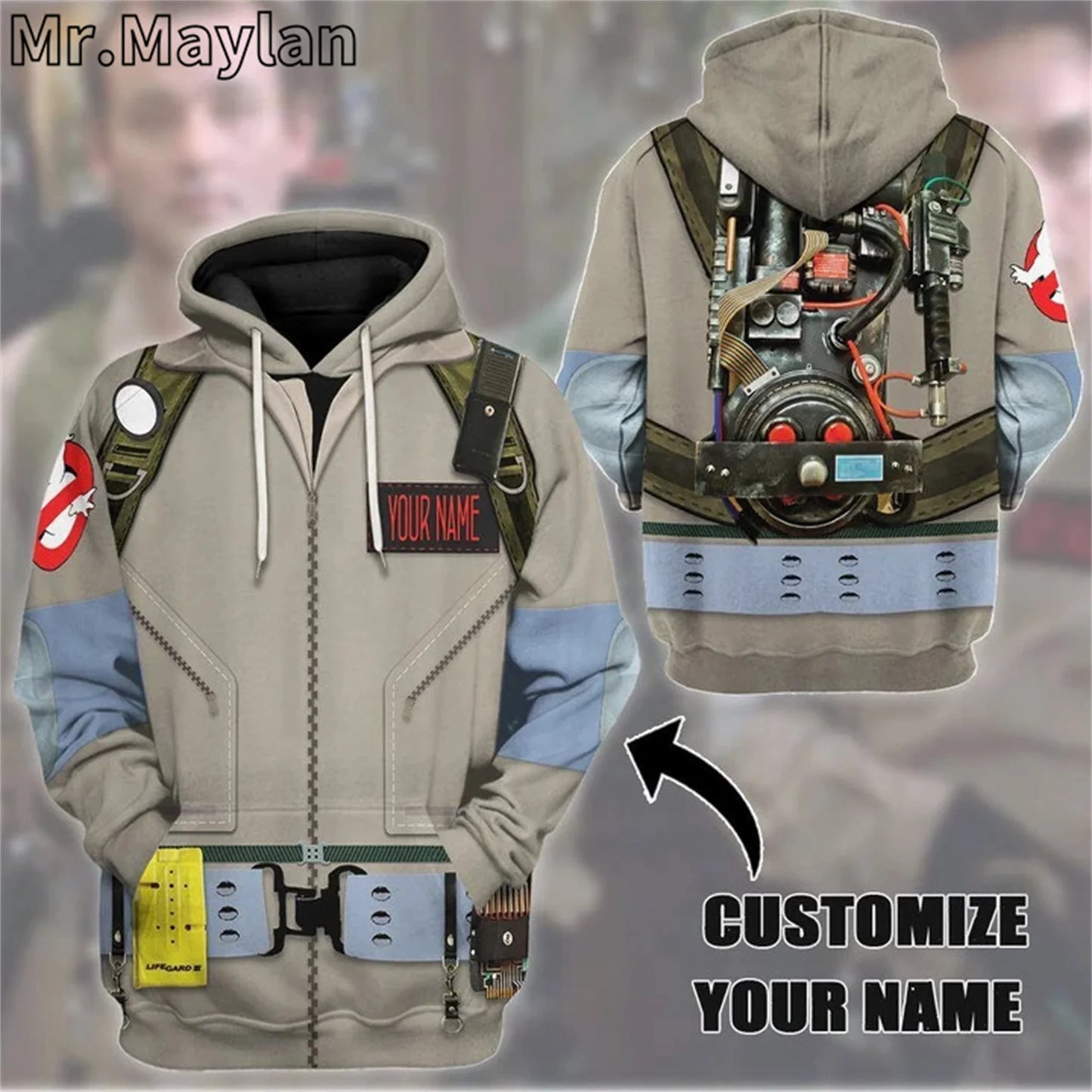 Men's 3D Animal Print Hooded Hoodie with Zipper by Mr.MayLan – Autumn and Winter Casual Wear