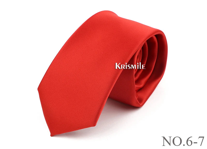 NoEnName_Null Solid Polyester Neck Tie for Men