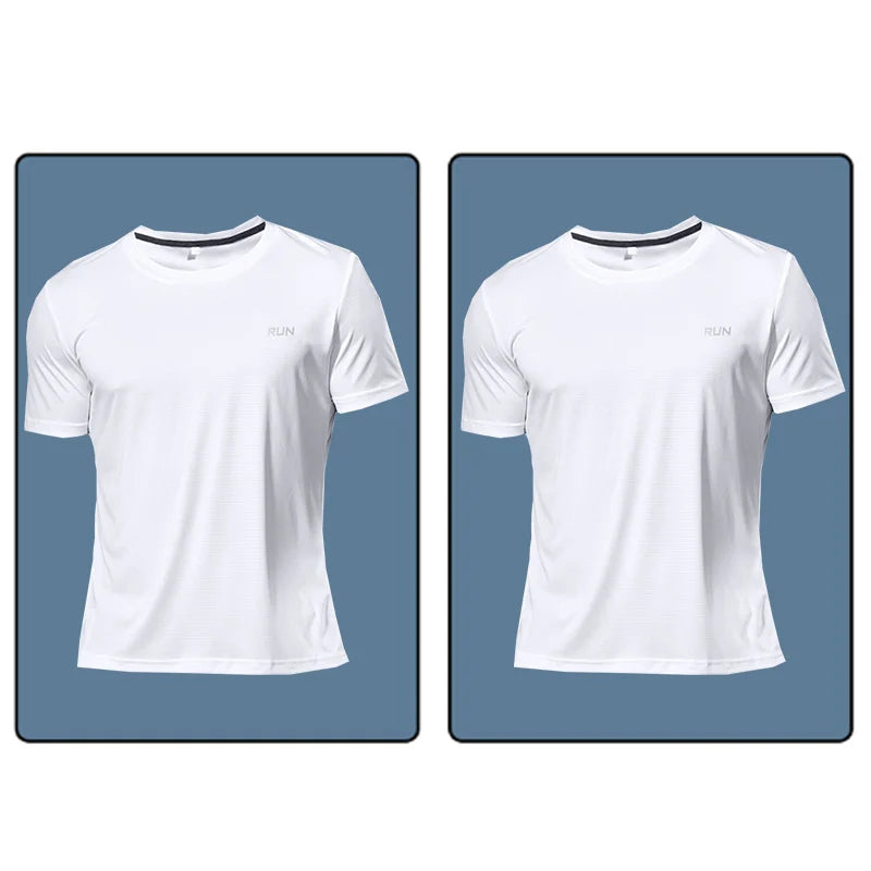 Men’s Quick-Dry Reflective Gym T-Shirt – Anti-Sweat Sportswear for Running, Basketball, Fitness