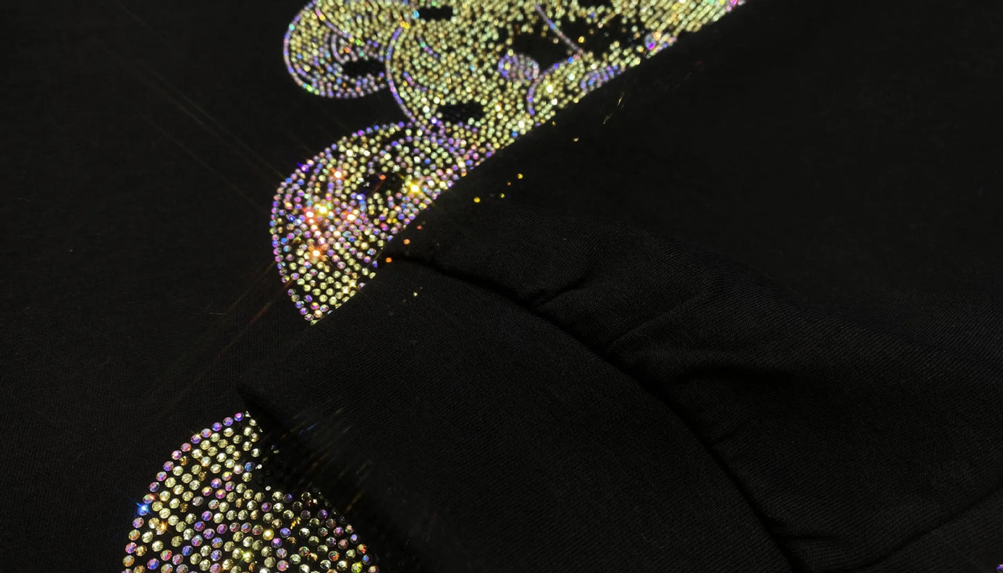 NoEnName_Null Casual Autumn/Winter Cartoon Pattern Pullover Set with Drawstring Waist and Pockets  &nbsp;