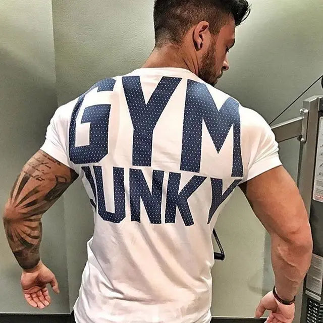 Men T Shirt Summer Fitness Bodybuilding exercising cloth