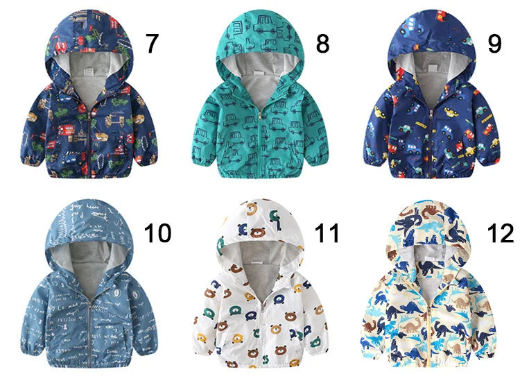 Children cartoon Sport Jacket Long Sleeve Hoodie Zipper New Spring Autumn and winter Kids Outerwear