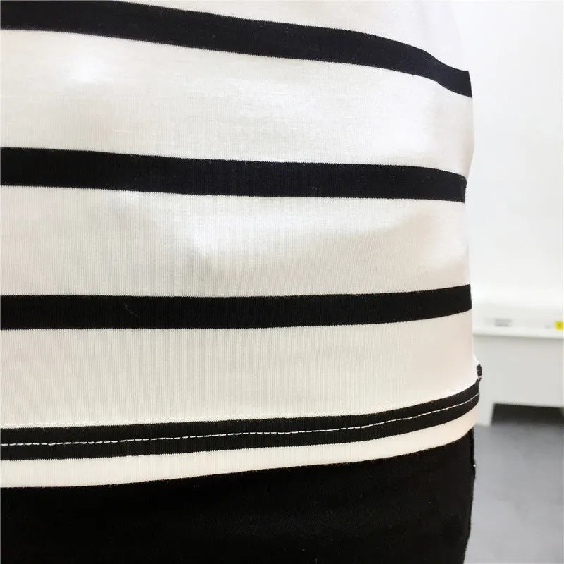 MRMT Stripes Womens T-Shirt V Collar T Shirts Skinny Half Sleeve Clothes Women Slim Under Wear Tshirt Casual Top Tees For Female