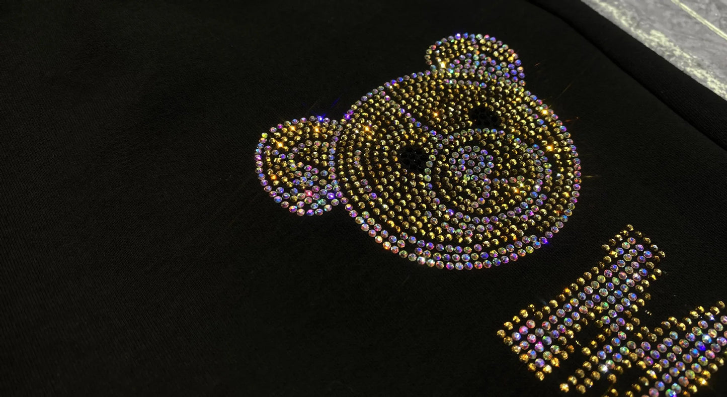 NoEnName_Null Casual Autumn/Winter Cartoon Pattern Pullover Set with Drawstring Waist and Pockets  &nbsp;