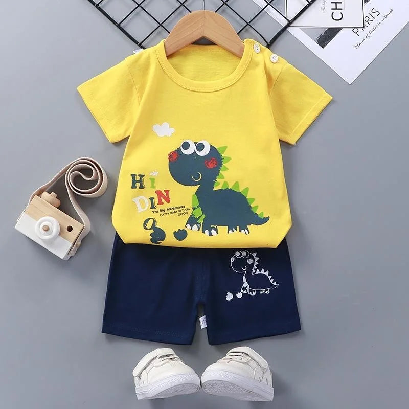 NoEnName_Null Boys' Cartoon Print Pullover Set for Toddlers (Ages 4-6Y)