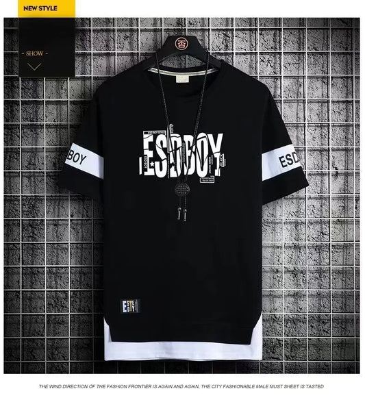 Men’s Casual Polyester Short Sleeve O-Neck Summer T-Shirt