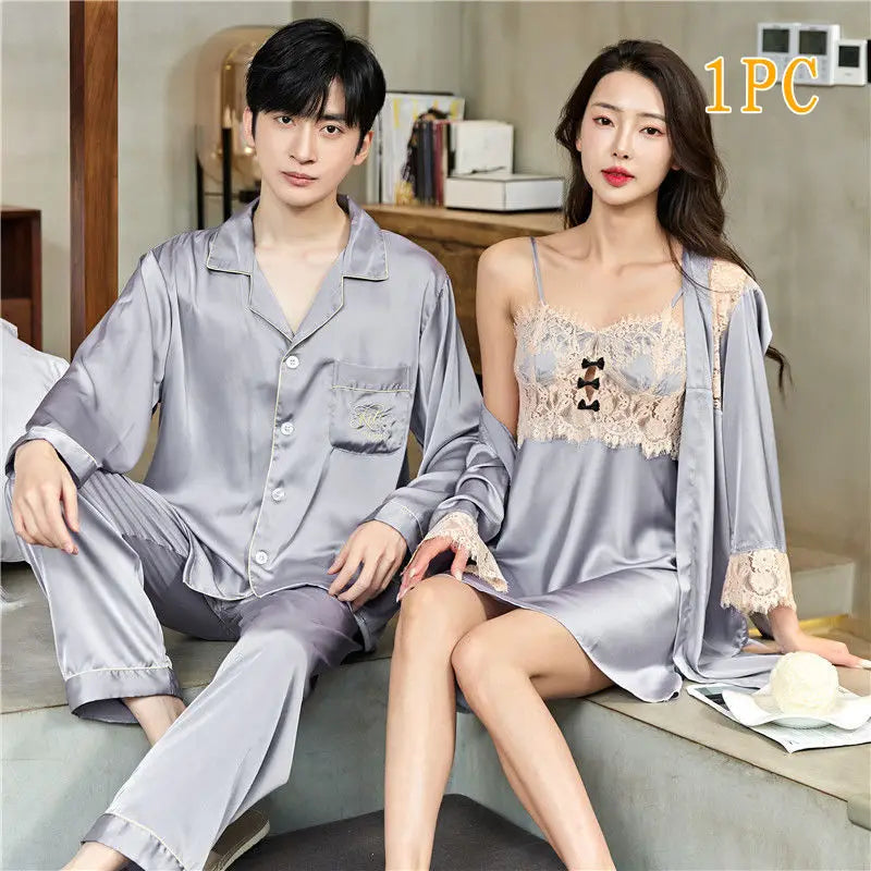 Women's Ice Silk Robe Set