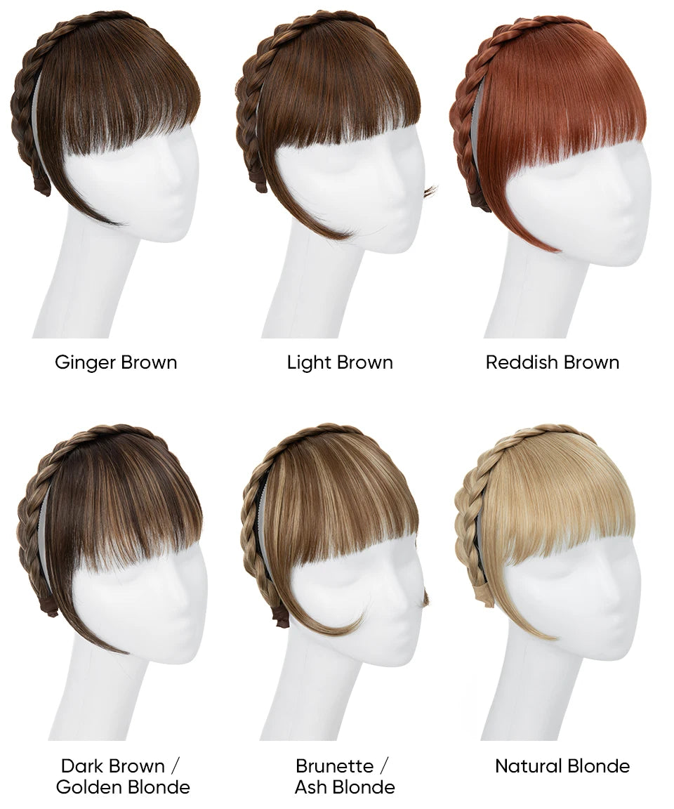 SARLA Blunt Bangs Clip-In Hair Extension – High Temperature Fiber, Pure Color, Permable