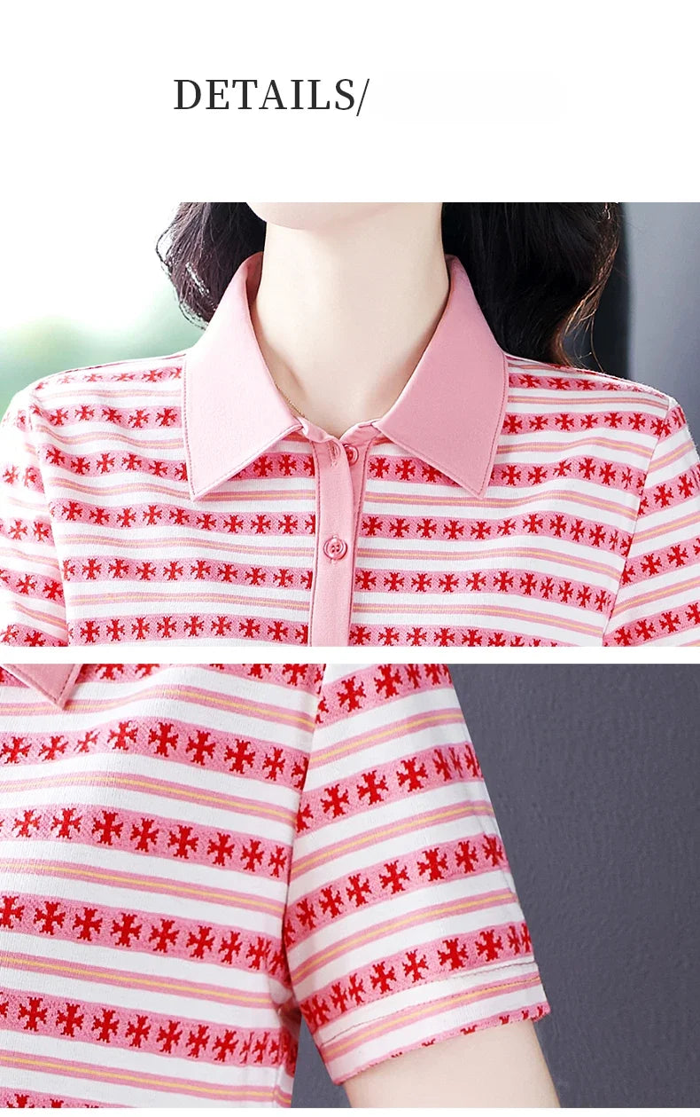 Moeroshe Casual Contrast Color Cotton Polo Shirt – Summer 2024 Collection