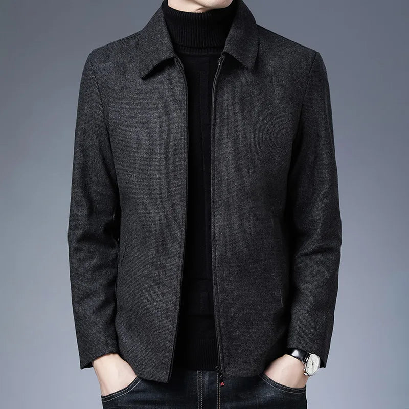 Mens Jackets New Brand Casual Lapel Autumn Winter 2023 Men Clothing Fashion Solid High Quality Classic Clothes