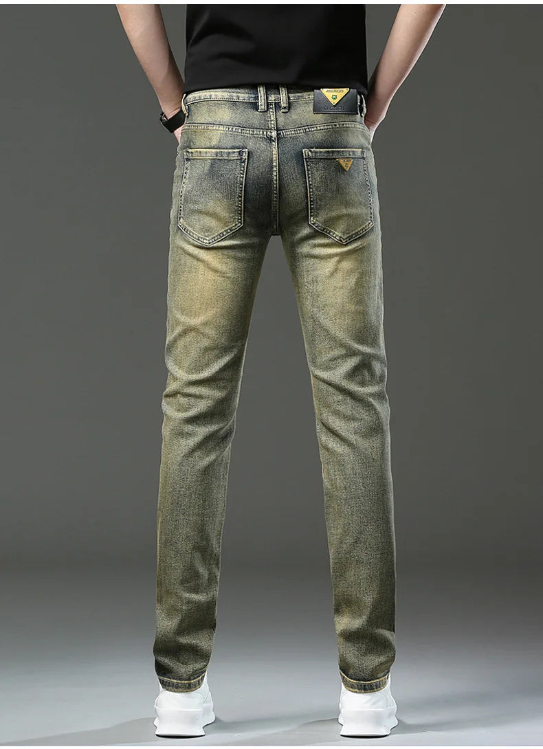 Denim jeans Pants Slim Fit Retro Stretch 2023 Winter Autumn Trousers Moto Biker Jeans High Quality