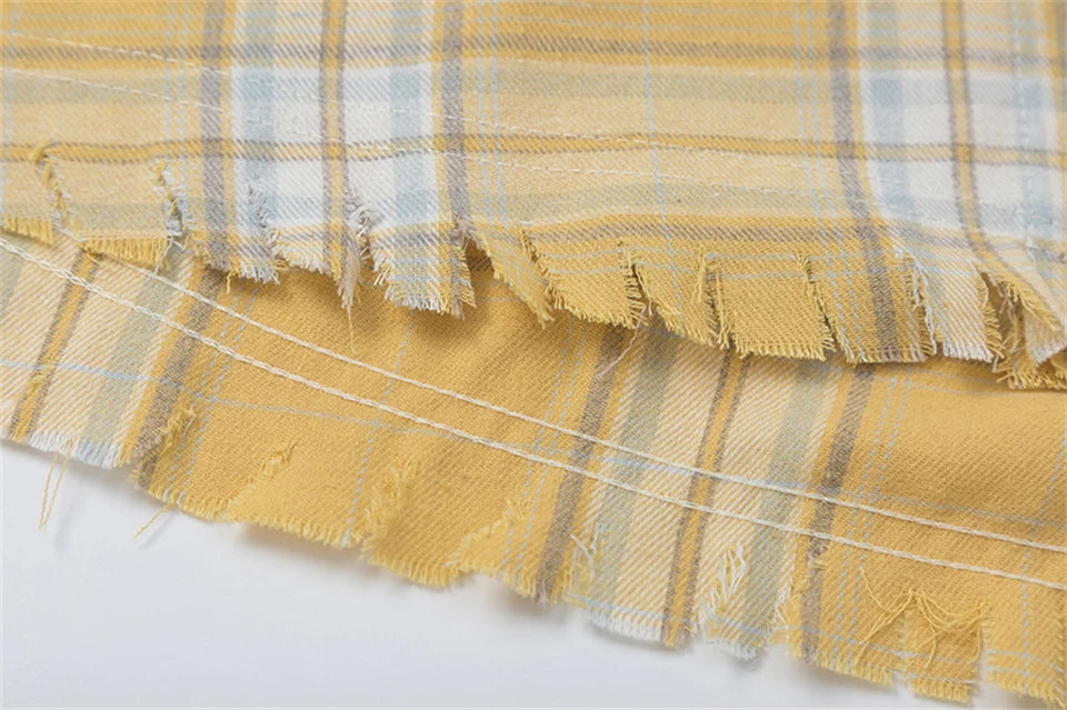 STIWAUP Women's Plaid Long Sleeve Blouse – Casual Turn-down Collar Top for Spring & Autumn