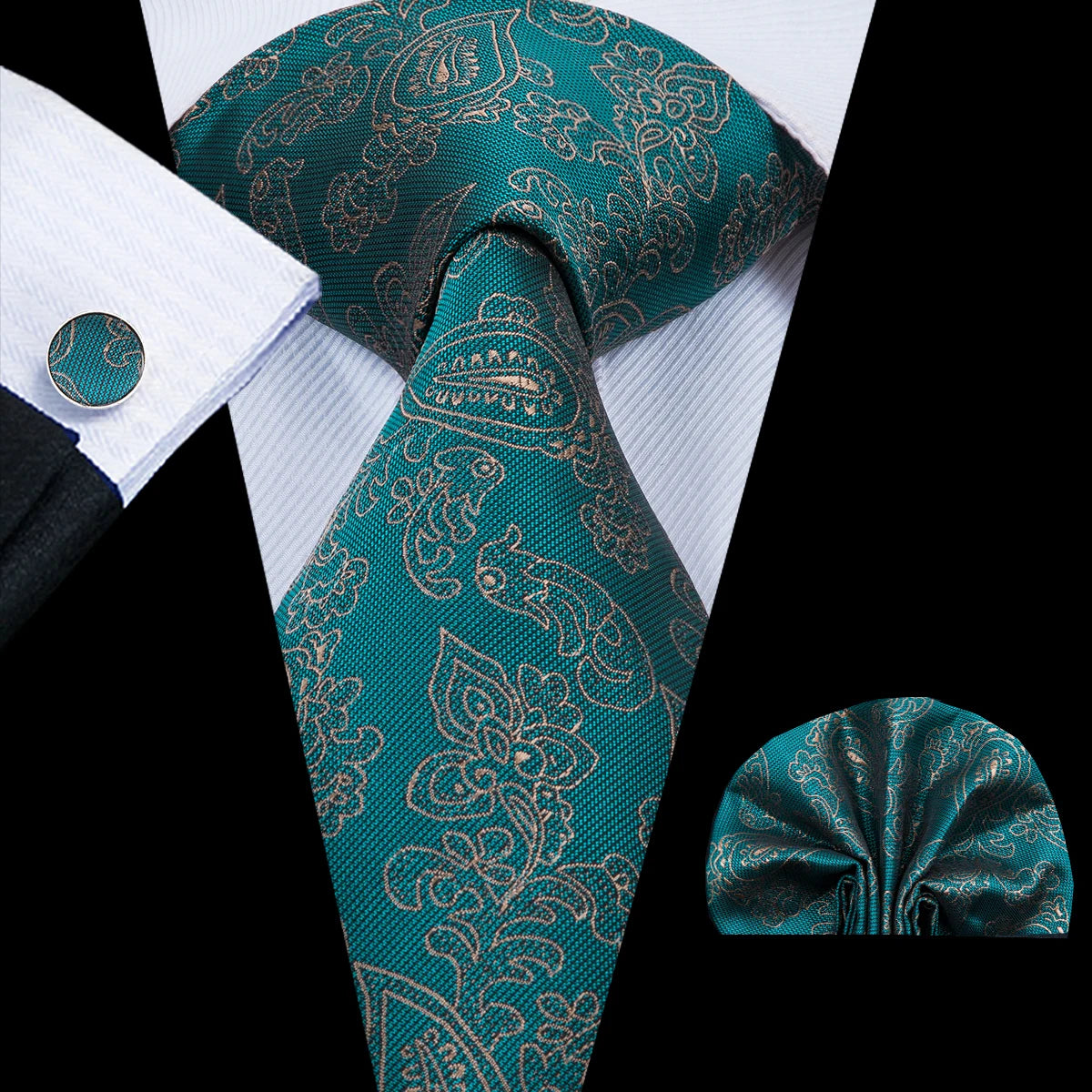 Hi-Tie Silk Neck Tie Set for Men – Patchwork Design