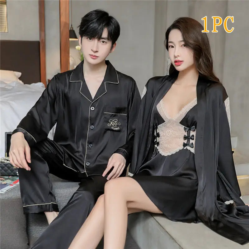 Women's Ice Silk Robe Set